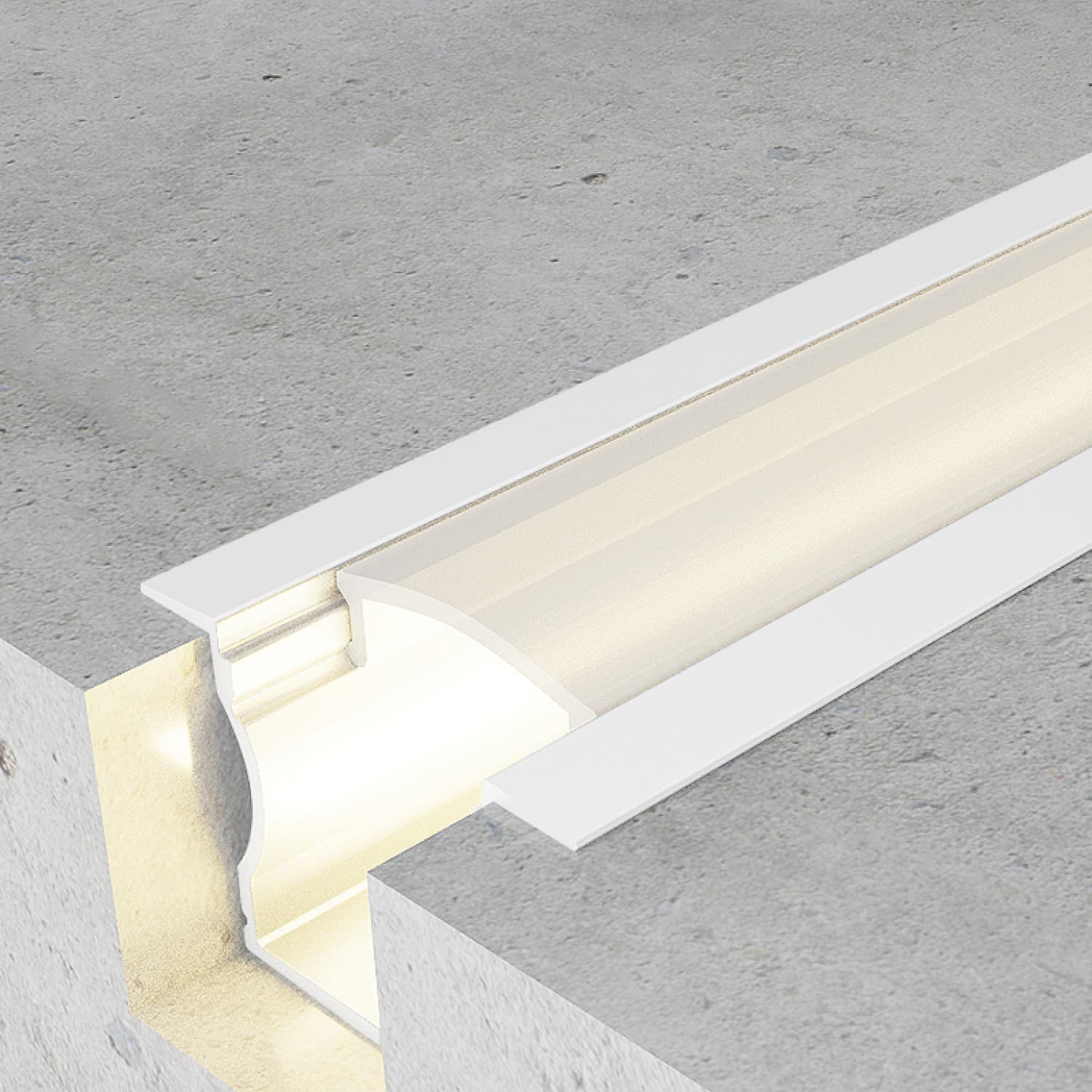 Perfil de Aluminio U High Con Alas Lacado Blanco - 2 Metros